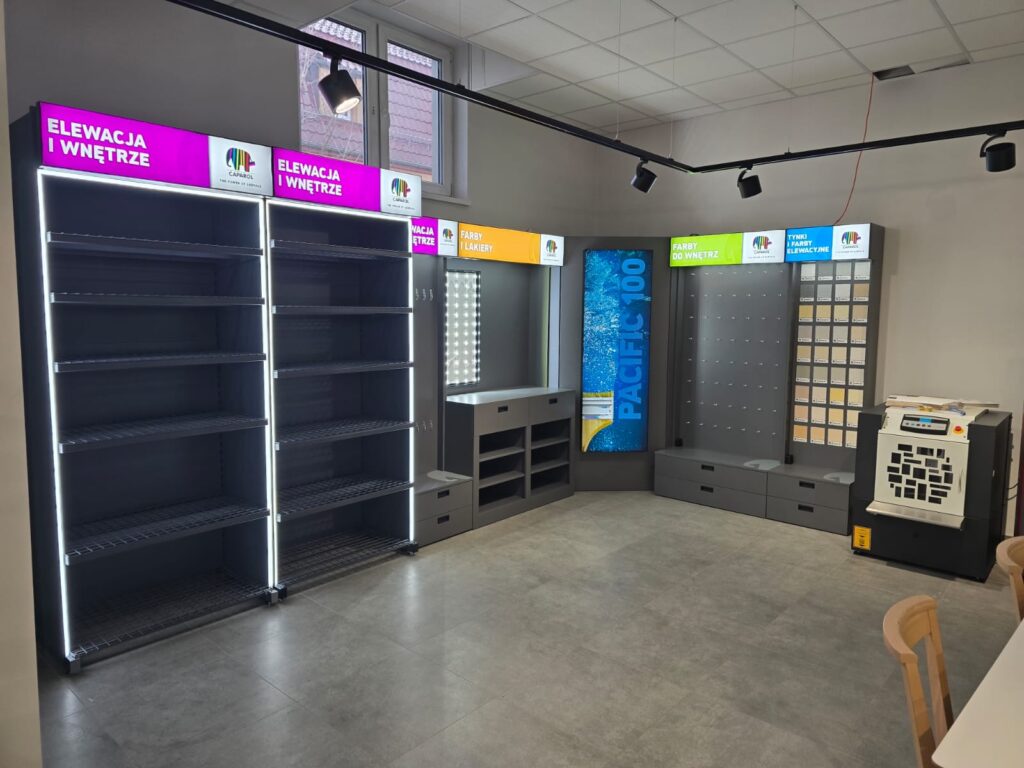 meble sklepowe podświetlane